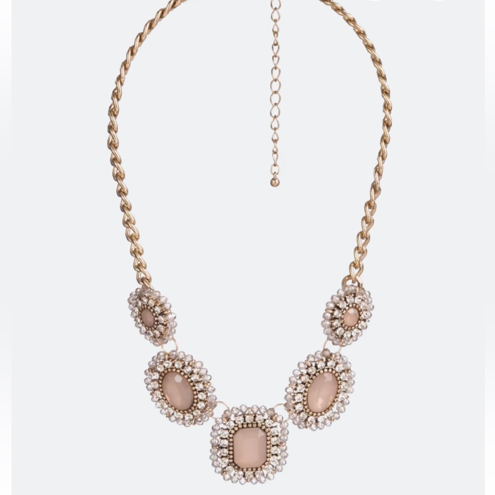 Annabella Gold and Blush Statement Necklace